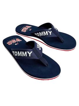 Flip flops Tommy Jeans Logo Tape Marineblau für Herren