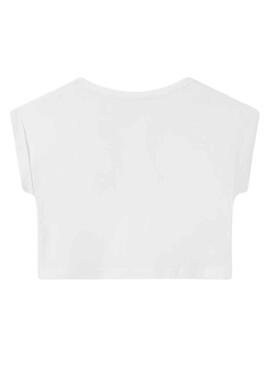 T-Shirt Mayoral Stickerei Weiss für Mädchen
