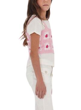 Set Top Croche und T-Shirt Mayoral Rosa für Mädchen
