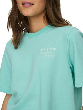 T-Shirt Only Sasja Turquoise für Damen
