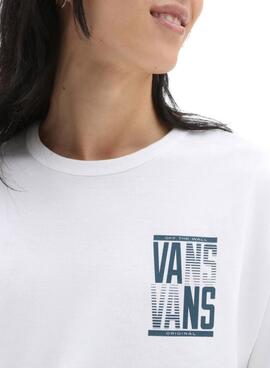T-Shirt Vans Stacked Weiss für Damen