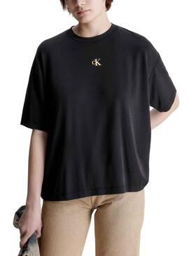 T-Shirt Calvin Klein Logo Modal Schwarz für Herren