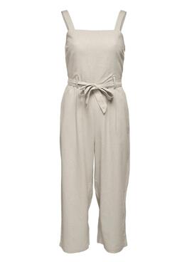 Jumpsuit Only Beige Leinenmischung für Damen