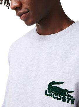 Sweatshirt Lacoste Lounge Grau Croco Für Herren