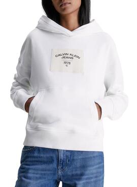 Sweatshirt Calvin Klein Relaxed Weiss für Damen