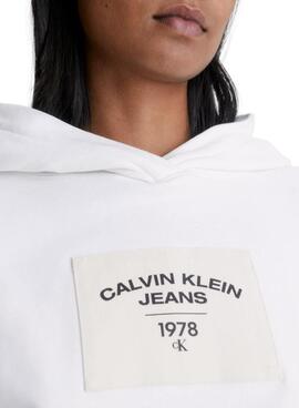 Sweatshirt Calvin Klein Relaxed Weiss für Damen