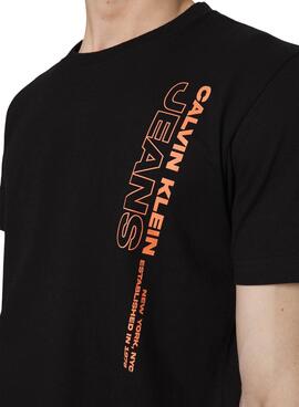 T-Shirt Calvin Klein Stacked Schwarz für Herren