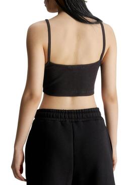 Top Calvin Klein Badge Schwarz für Damen