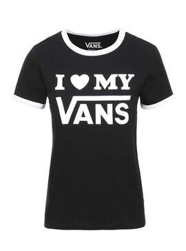 T-Shirt Vans Love Ringer Schwarze Damen