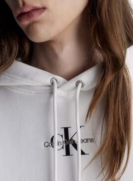 Sweatshirt Calvin Klein Logo Weiss für Herren