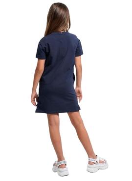 Kleid Tommy Hilfiger Varsity Marineblau für Mädchen