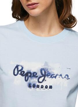 T-Shirt Pepe Jeans Goldie Blau für Damen
