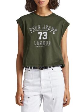 T-Shirt Pepe Jeans Amber Grün für Damen