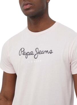 T-Shirt Pepe Jeans Eggo Rosa für Herren