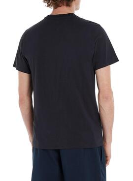 T-Shirt Tommy Jeans Buchstabe Marineblau für Herren