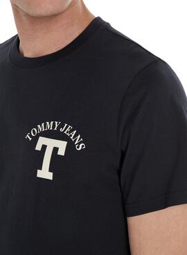 T-Shirt Tommy Jeans Buchstabe Marineblau für Herren