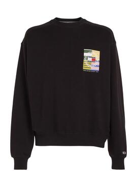 Sweatshirt Tommy Jeans Luxe Schwarz für Herren