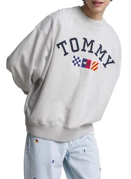Sweatshirt Tommy Jeans ArchArchive Grau für Herren