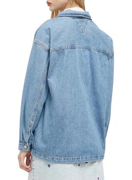 Überhemd Tommy Jeans Denim Blau für Damen