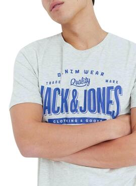 T-Shirt Jack & Jones Logo Weiss für Herren