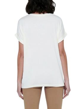 T-Shirt Only Moster Weiss Beige für Damen