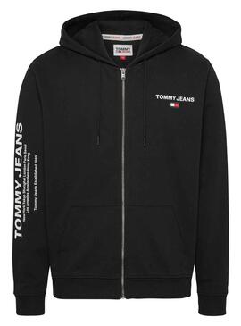 Sweatshirt Tommy Jeans Reg Entry Zip Schwarz Herren