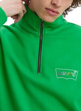 Sweatshirt Levis Relaxed Graphic Zip Grün Herren