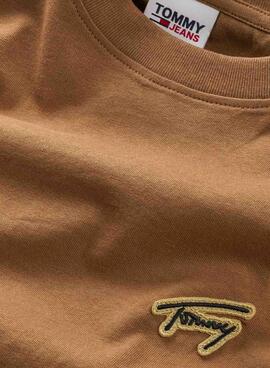 T-Shirt Tommy Jeans Gold Signature Braun Herren