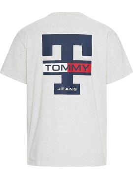 T-Shirt Tommy Jeans Letterman Grau für Herren