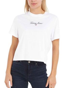 T-Shirt Tommy Jeans Essential Weiss für Damen