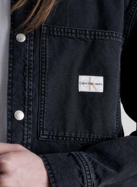 Hemd Calvin Klein Jeans Canvas Schwarz für Herren