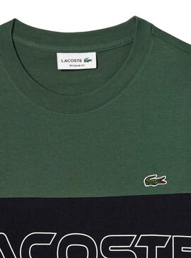 T-Shirt Lacoste Farbe Block Grün für Herren