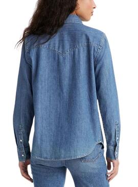 Hemd Levis Iconic Western Essential Blau Damen