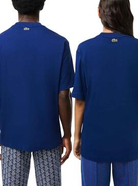 T-Shirt Lacoste Loose Fit Jarrad Blau Herren Damen