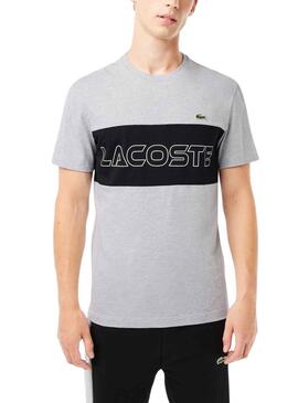 T-Shirt Lacoste Color Block Grau für Herren