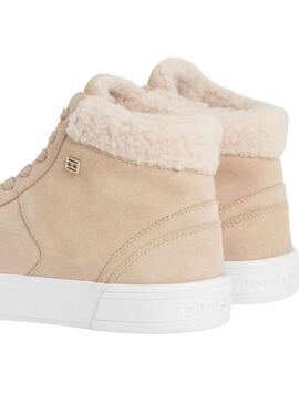 Sneakers Tommy Hilfiger Vulc Wildleder Beige Damen