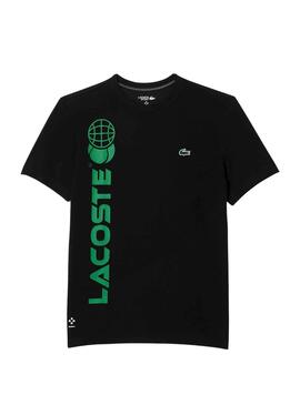 T-Shirt Lacoste Daniil Medvedev Schwarz Herren