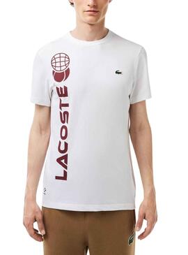 T-Shirt Lacoste Daniil Medvedev Weiss Herren
