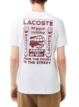 T-Shirt Lacoste Daniil Medvedev Weiss Herren