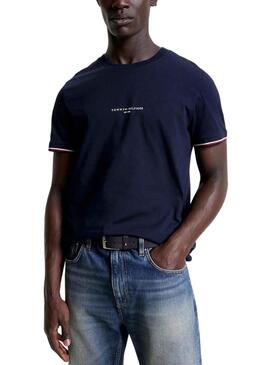 T-Shirt Tommy Hilfiger Tipped Marineblau für Herren