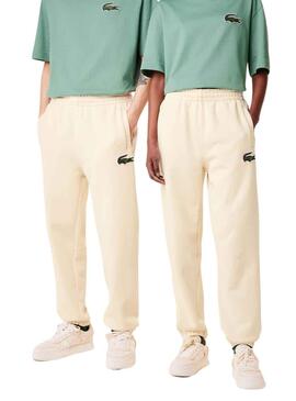 Hose Lacoste Jogger Felpa Beige Herren Damen