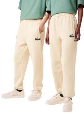 Hose Lacoste Jogger Felpa Beige Herren Damen