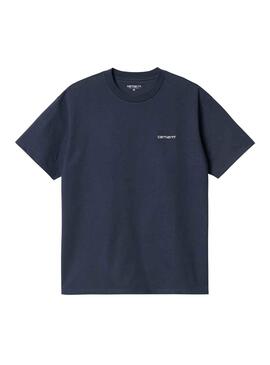 T-Shirt Carhartt Script Embroidery Marineblau Herren