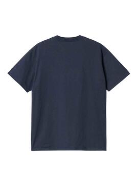 T-Shirt Carhartt Script Embroidery Marineblau Herren