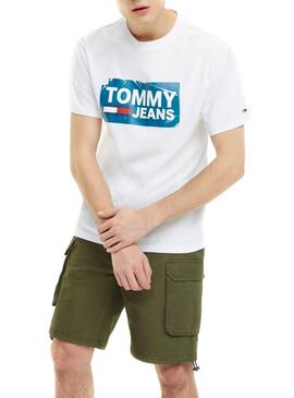 T-Shirt Tommy Jeans Scratched Weiß Herren