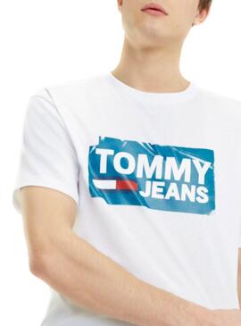 T-Shirt Tommy Jeans Scratched Weiß Herren