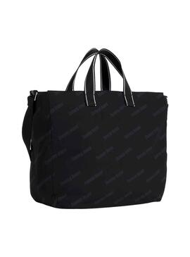 Handtasche Tote Tommy Jeans Skater Logos Schwarz Damen