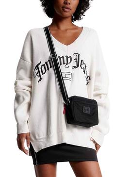 Handtasche Tommy Jeans Umhängetasche Skater Logos Schwarz