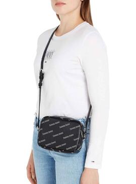 Handtasche Tommy Jeans Muss Camera Print Schwarz Damen