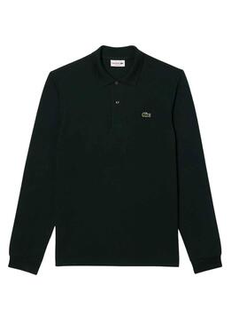 Polo Lacoste Kragenkante, gerippte Ärmel Grün Herren